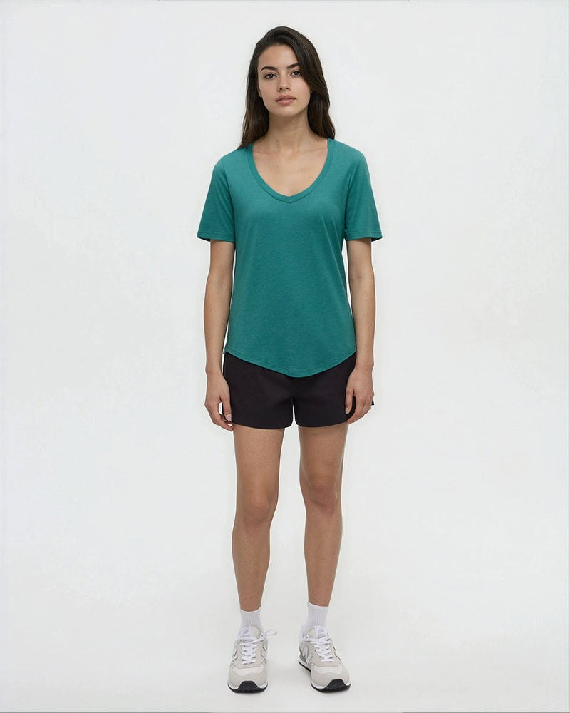 Green-TreeBlend-V-Neck-T-Shirt-