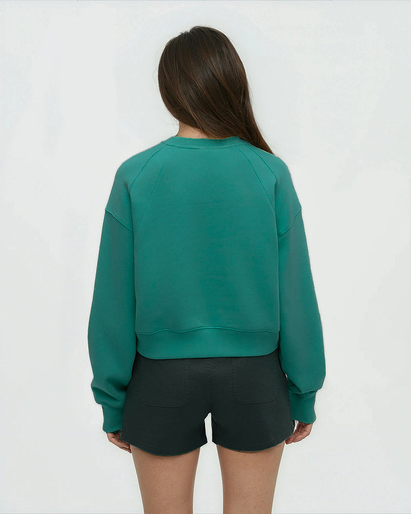 Green-TreeFleece-Oversized-Cropped-Crew