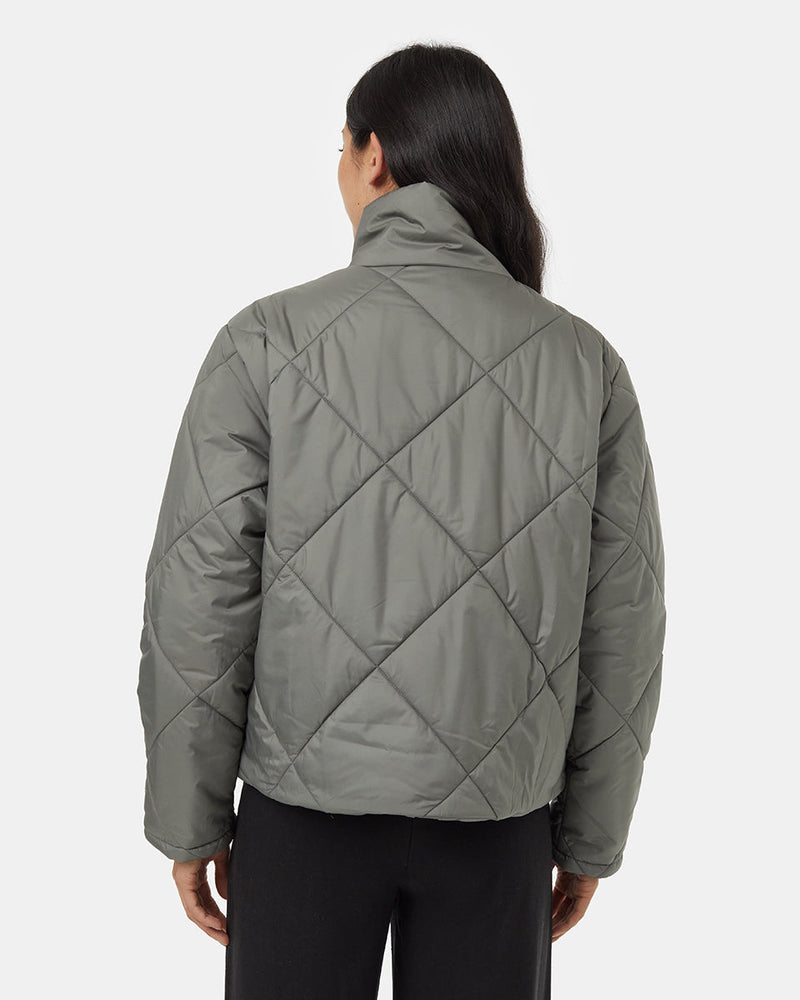 Green-Water-Repellent-Quilted-Mock-Neck-Puffer-Jacket
