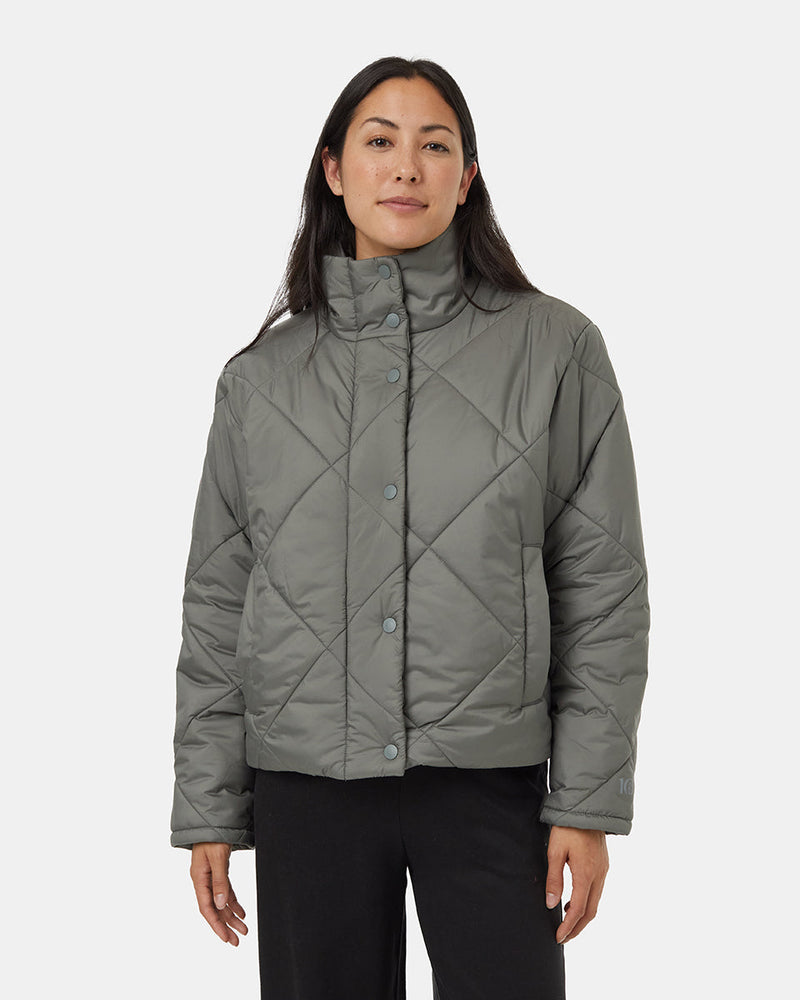 Green-Water-Repellent-Quilted-Mock-Neck-Puffer-Jacket