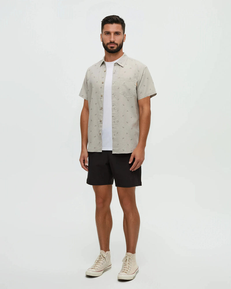 Grey-Dobby-Regular-Collar-Short-Sleeve-Shirt