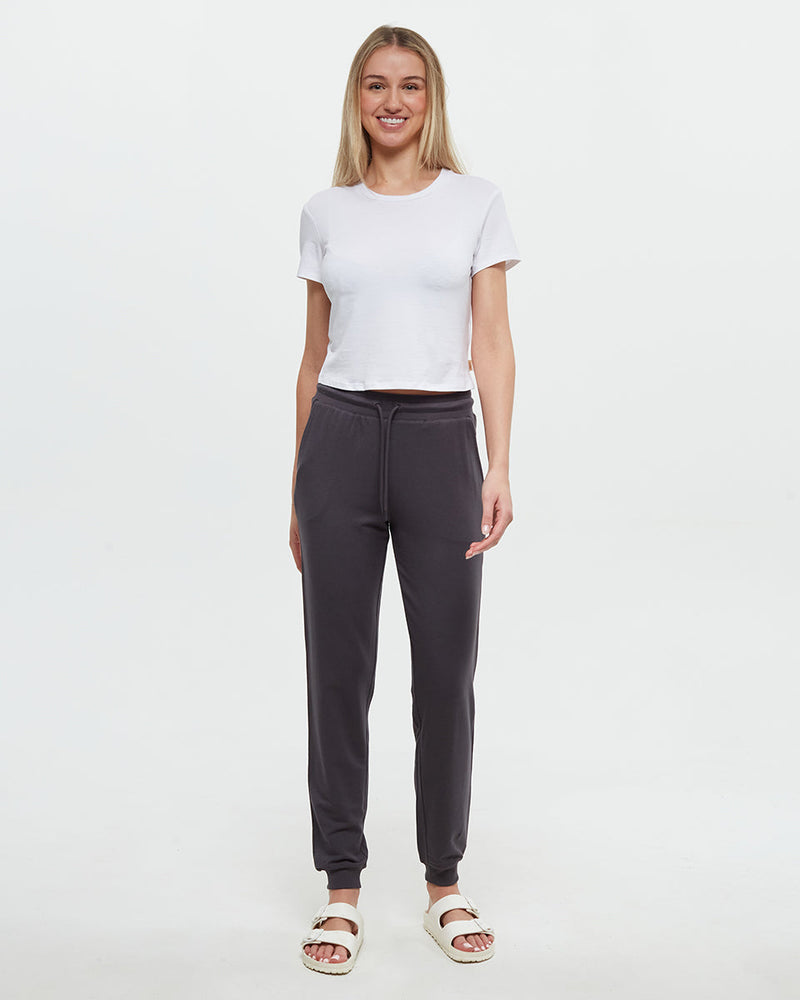 Grey-Mid-Rise-Full-Length-Elastic-Cuff-Pant