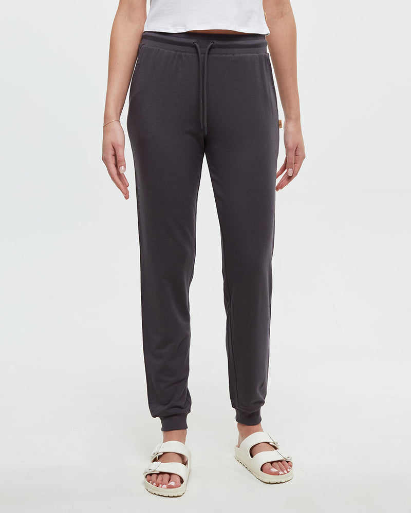 Grey-Mid-Rise-Full-Length-Elastic-Cuff-Pant