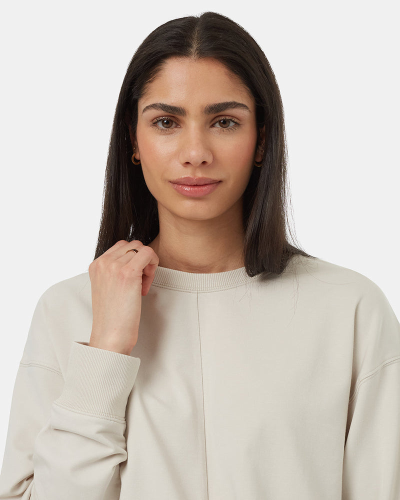 Grey-Ribbed-Crew-Neck-Twisted-Front-Sweatshirt