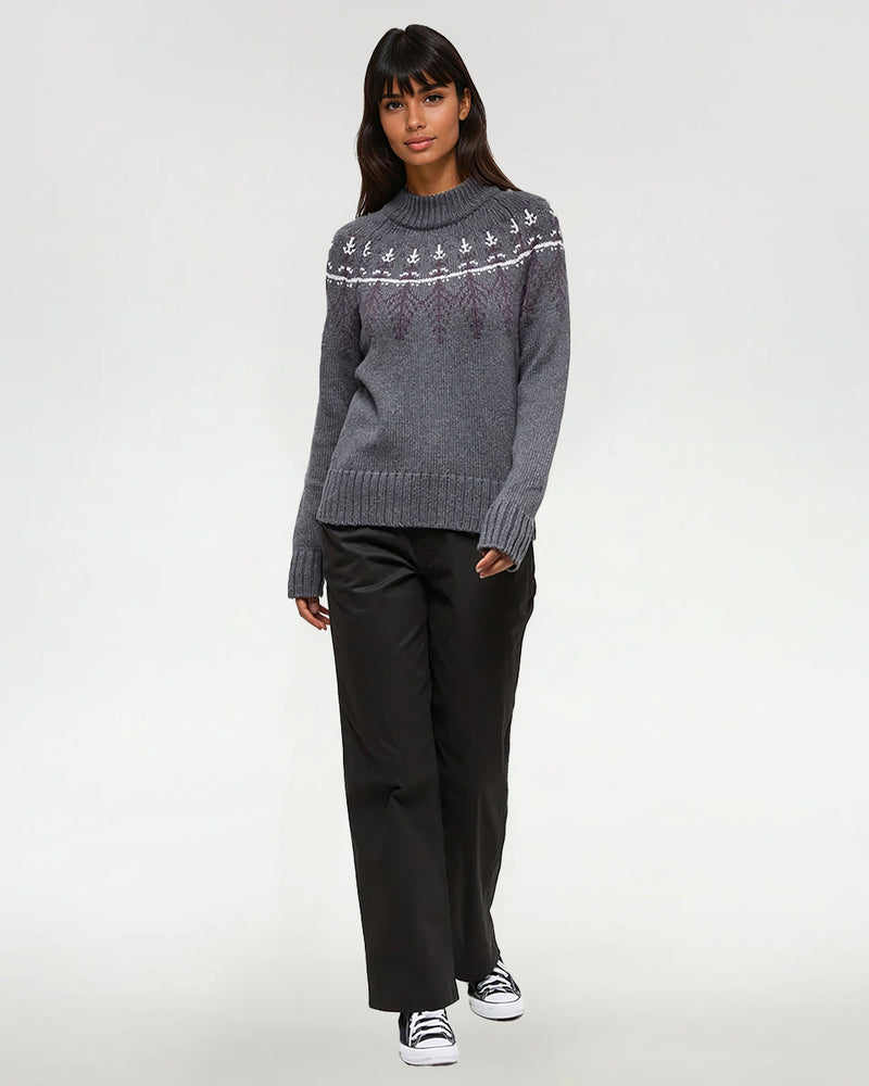 Grey-Womens-Graphic-Knit-Wool-Jumper