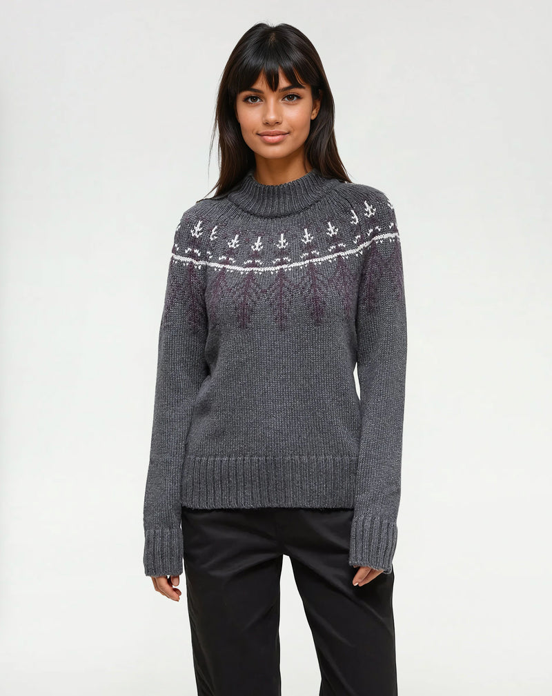 Grey-Womens-Graphic-Knit-Wool-Jumper