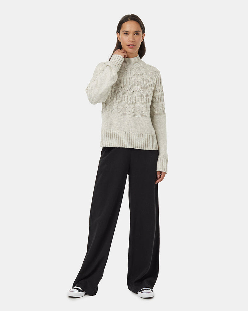 Oatmeal-Eco-Friendly-Mock-Neck-Knit-Sweater