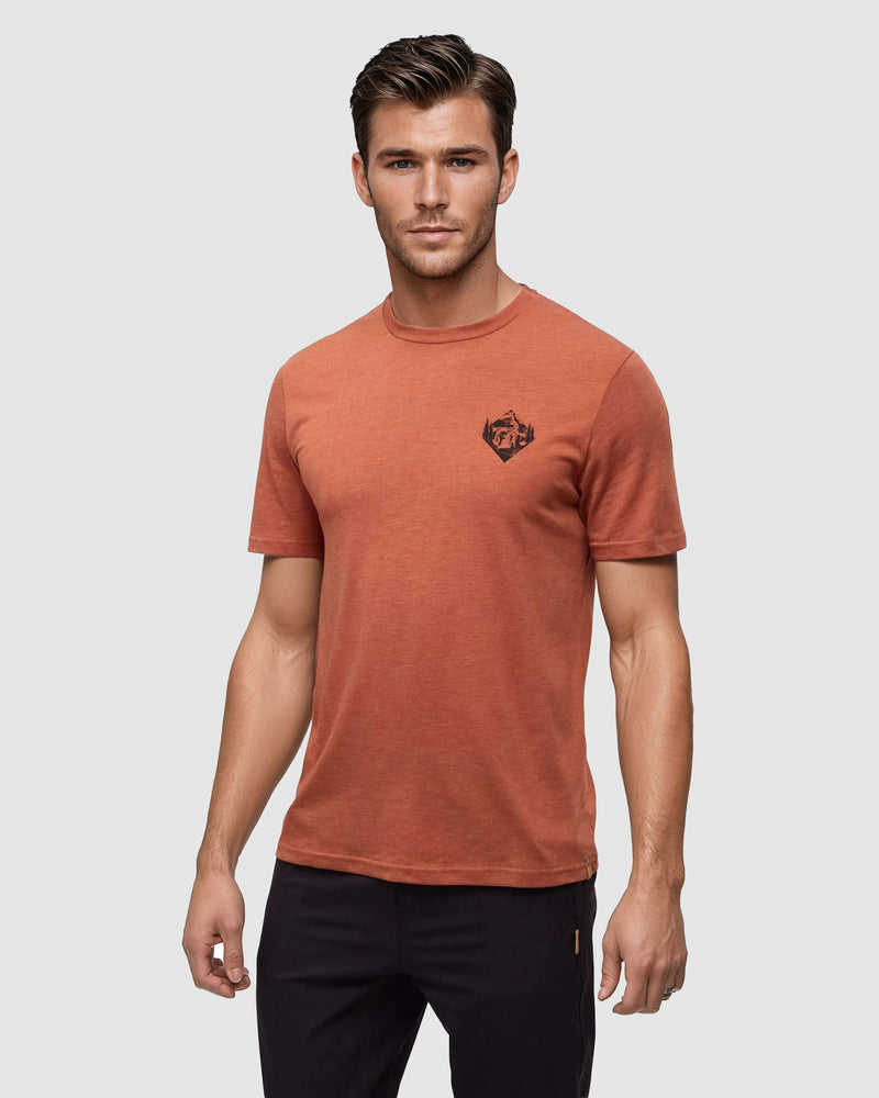 Orange-Regular-Fit-Crew-Neck-T-shirt