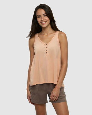 Orange-Treeblend-Relaxed-Fit-Tank-Top *Model is 5'9", wearing size S