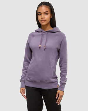 Purple-Regular-Fit-Rib-Panel-Raglan-Hoodie *Model is 5'7.5", wearing size S