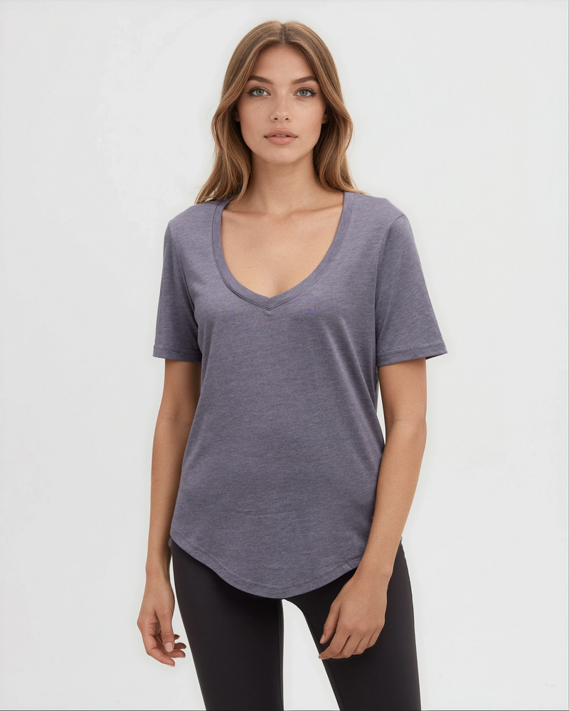 Purple-TreeBlend-V-Neck-T-Shirt