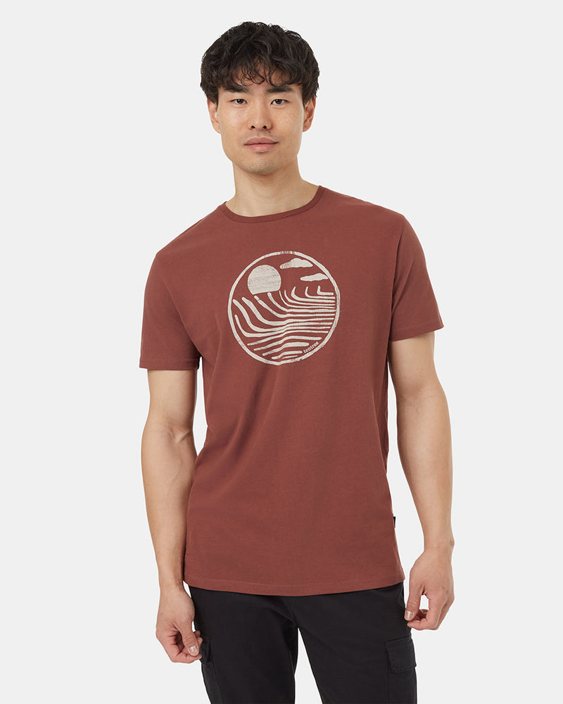 Red-Organic-Cotton-Crew-Neck-Graphic-Shortsleeve-T-Shirt