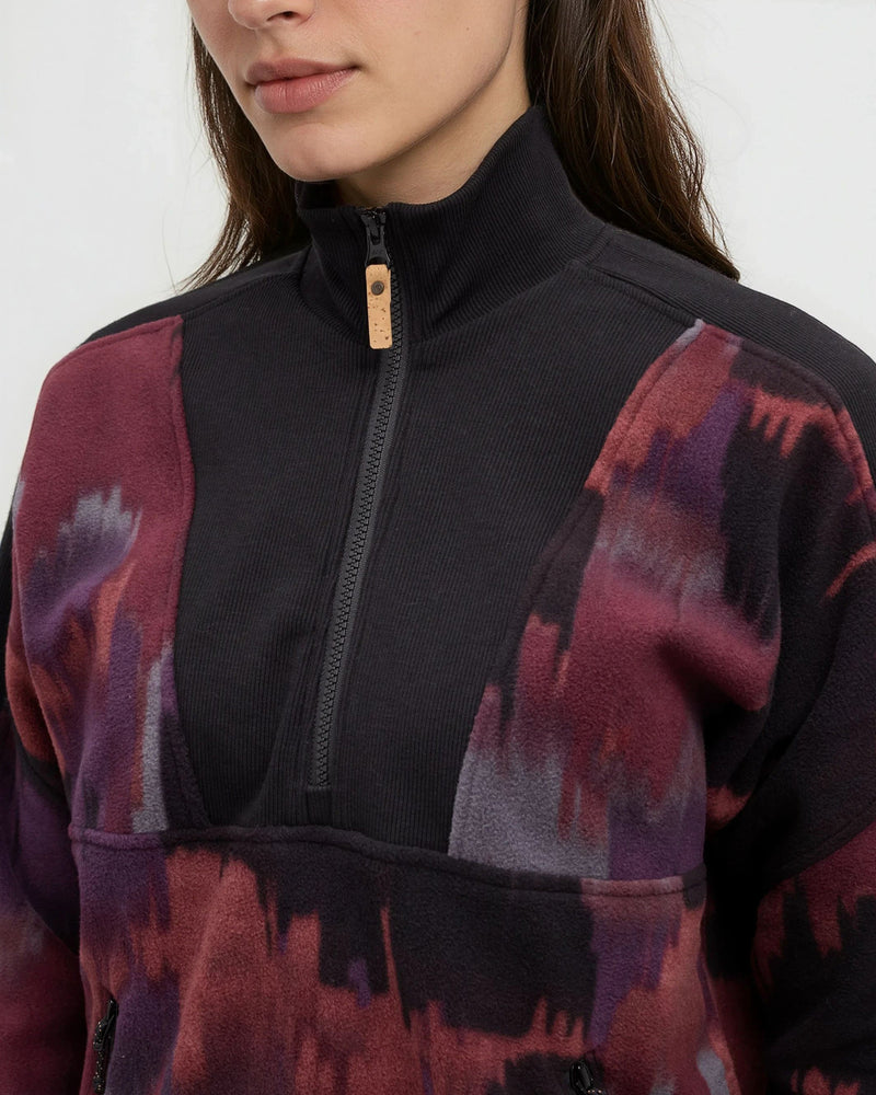 Red-Recycled-MicroFleece-Half-Zip