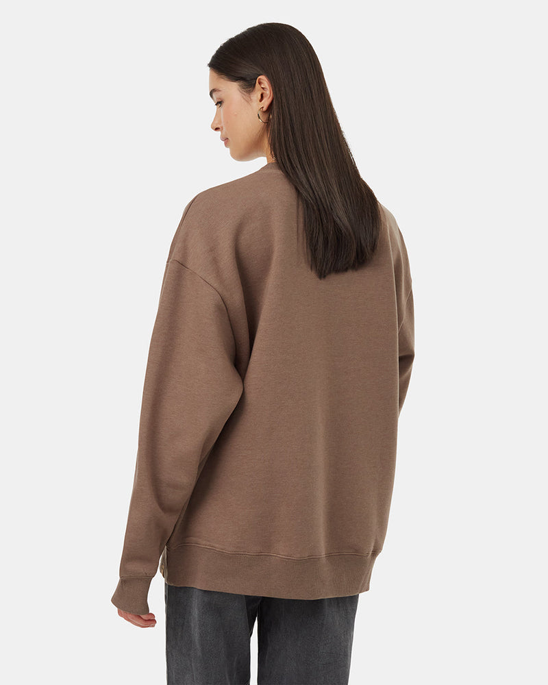 Brown-Organic-Cotton-Crew-Neck-Graphic-Sweatershirt