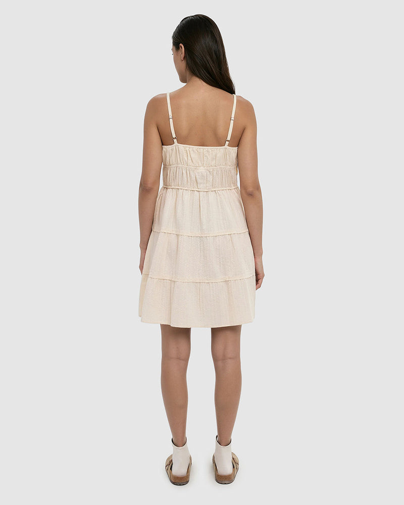 White-Organic-Cotton-Mini-Length-Dress