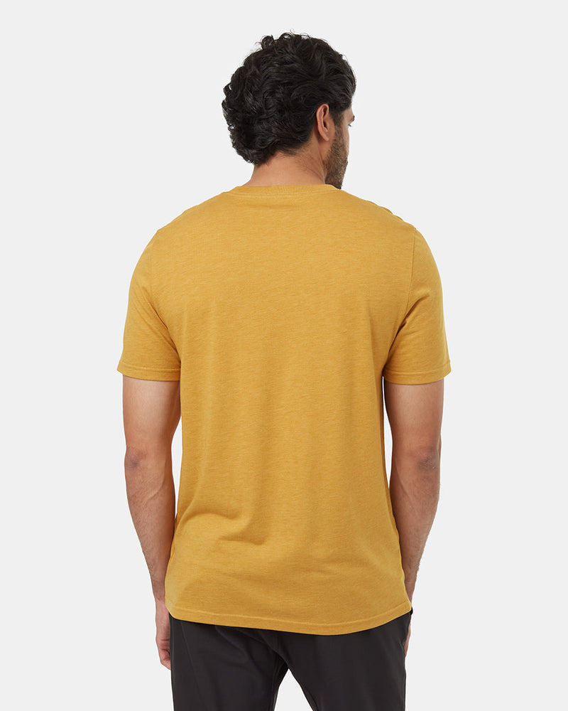 Yellow-Recycled-Polyester-Crew-Neck-Tee