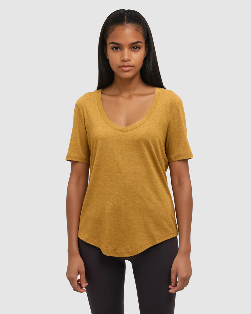 Yellow-TreeBlend-V-Neck-T-Shirt