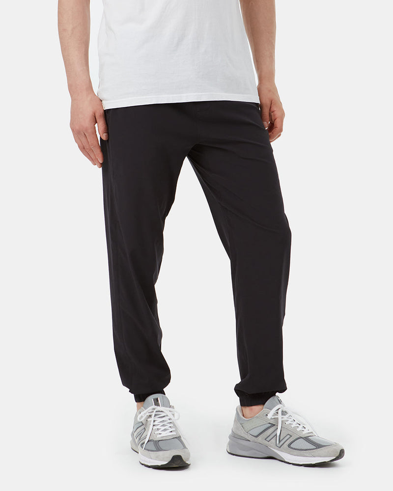 Black Men's Recycled Polyester Joggers
