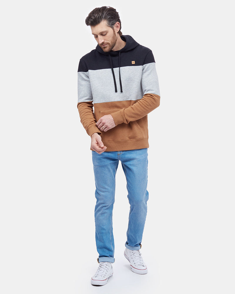 Black,Gray Men's Stripe Pullover Hoodie