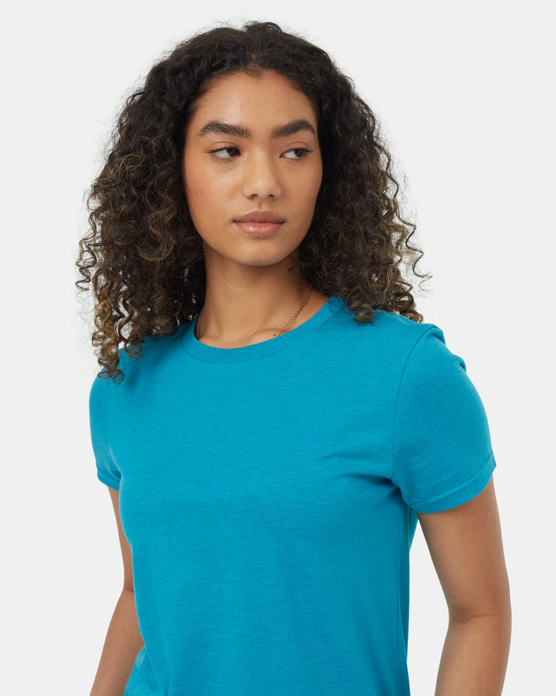 Blue-Recycled-Polyester-Crew-Neck-T-Shirt