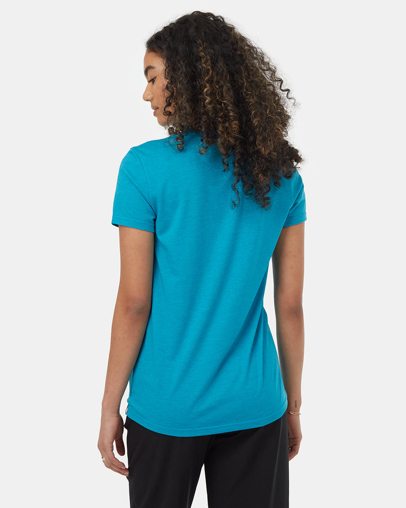 Blue-Recycled-Polyester-Crew-Neck-T-Shirt