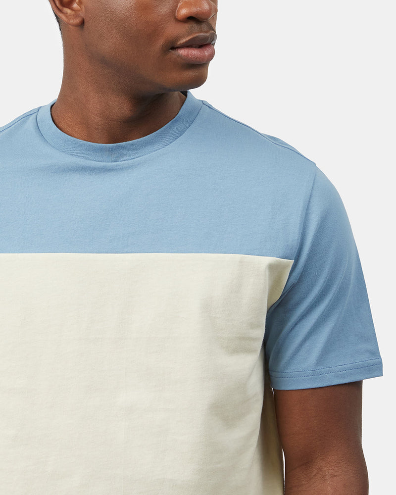 Blue Men's Oversized Block Colour T-Shirt