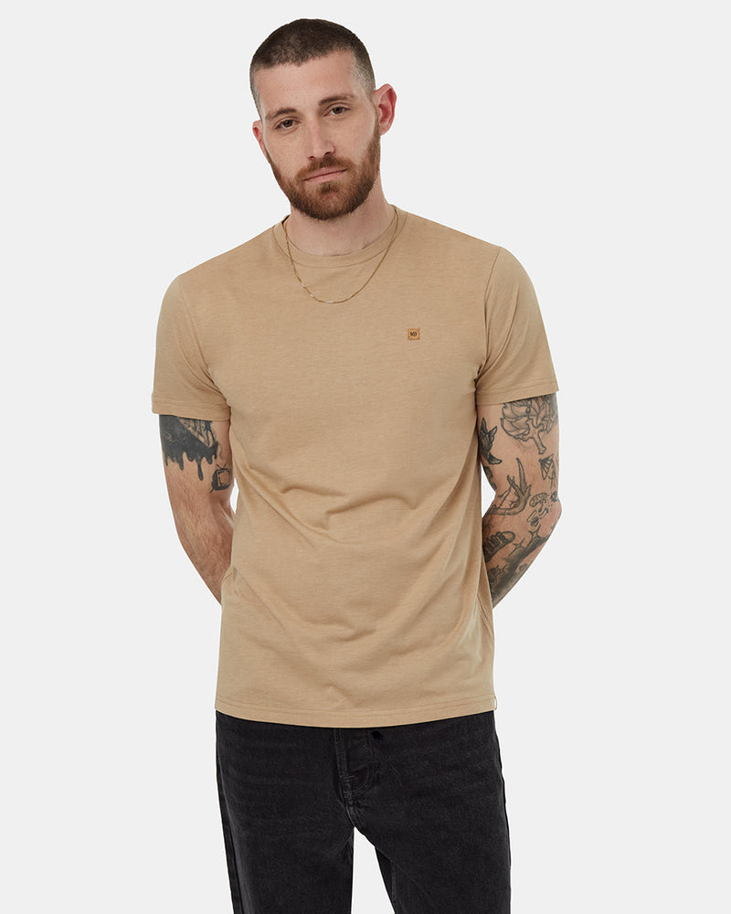 Brown-Recycled-Polyester-Crew-Neck-Tee