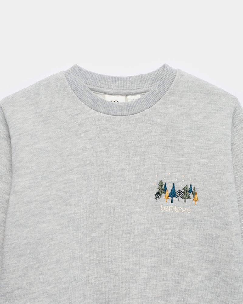 Gray Kids Graphic Crew Neck Sweatshirt