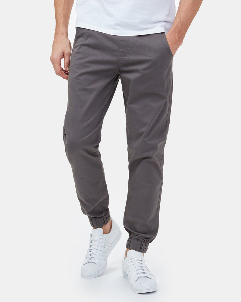 Gray Men's Twill Joggers