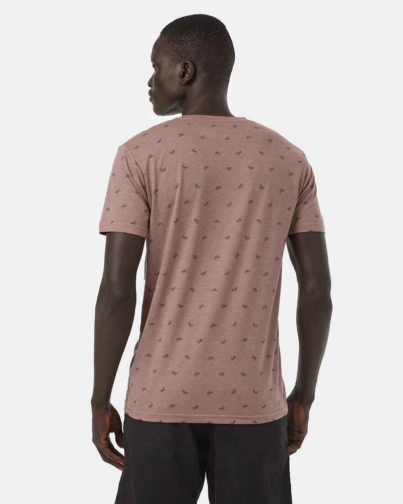 Gray,Purple Organic Cotton Crew Neck Tee