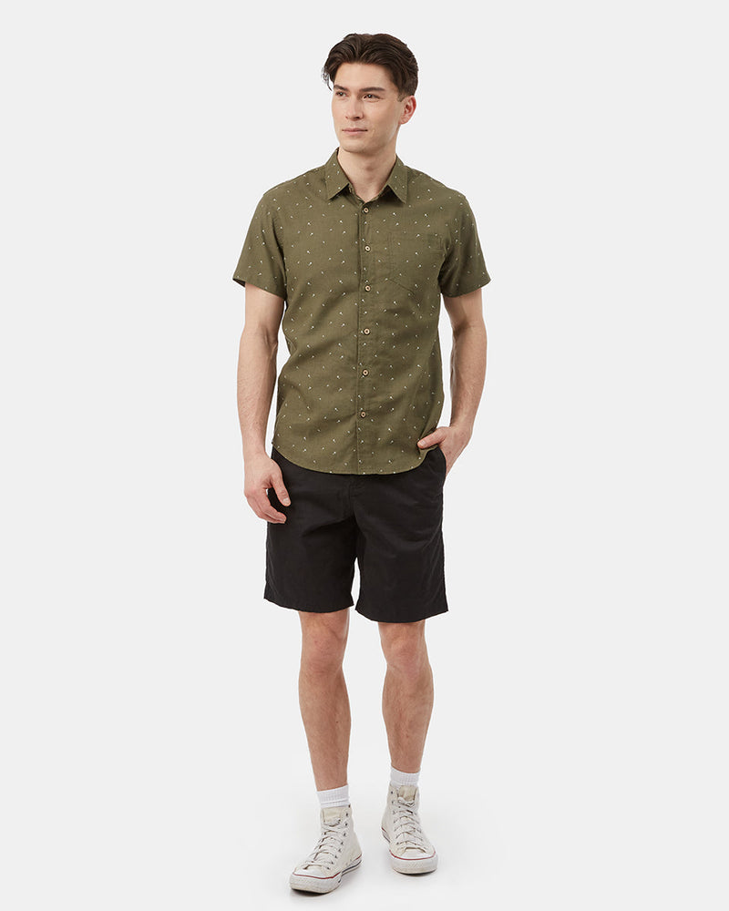 Green Men's Short Sleeve Polo Neck Shirt