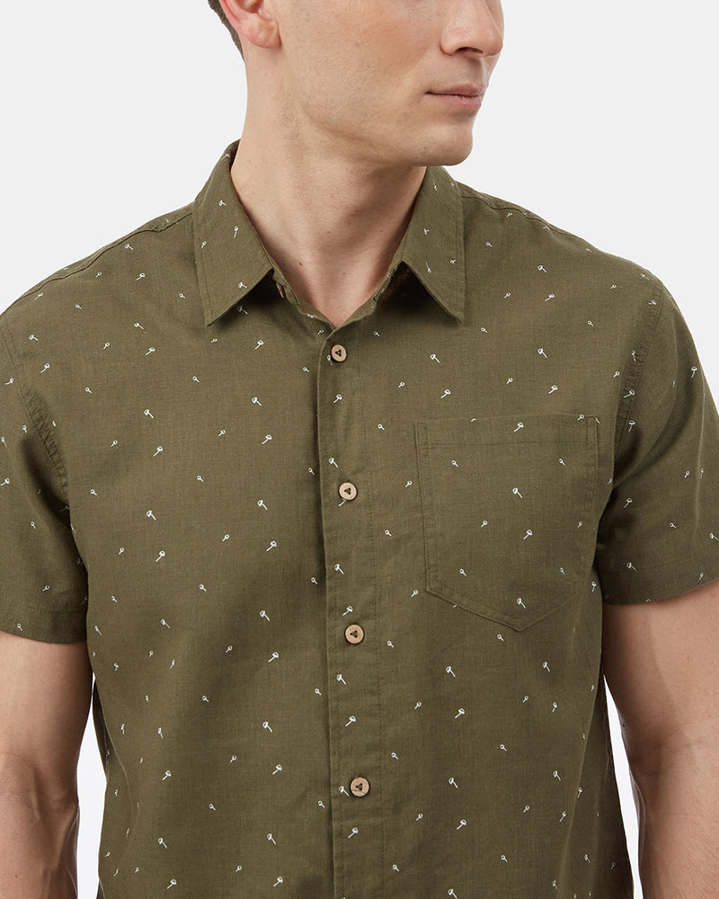 Green Men's Short Sleeve Polo Neck Shirt