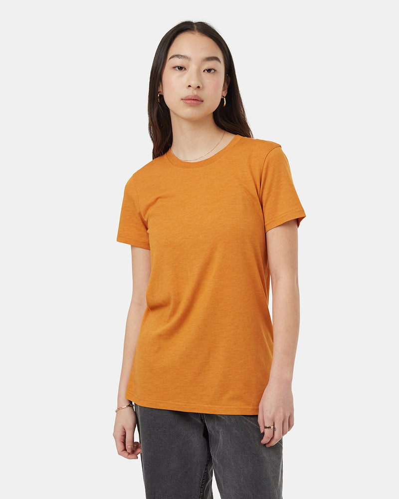 Orange-Recycled-Polyester-Crew-Neck-T-Shirt