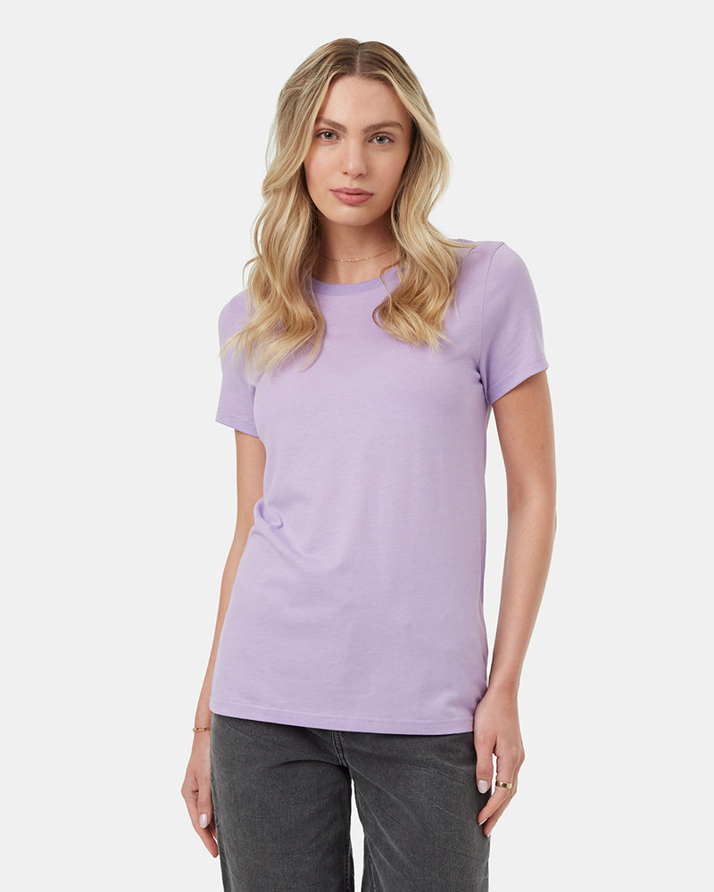 Purple-Recycled-Polyester-Crew-Neck-T-Shirt