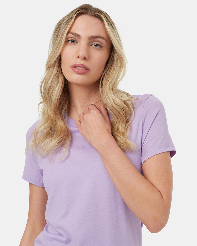 Purple-Recycled-Polyester-Crew-Neck-T-Shirt