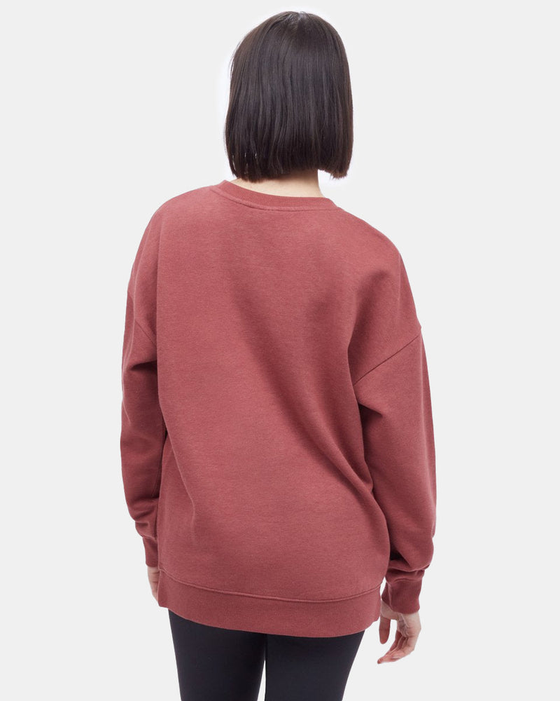 Red Women's Oversized Crew Sweatshirt