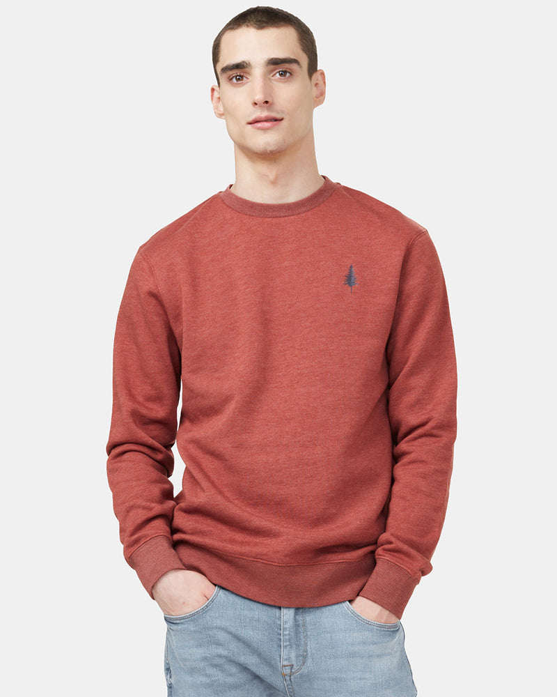 Red Men's Long Sleeve Crew Neck Sweatshirt