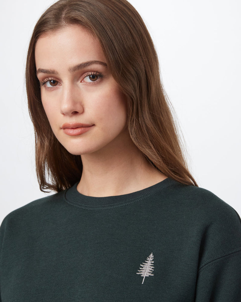 Green Women's Embroidered Crew Neck *Model is 5'11, wearing size S