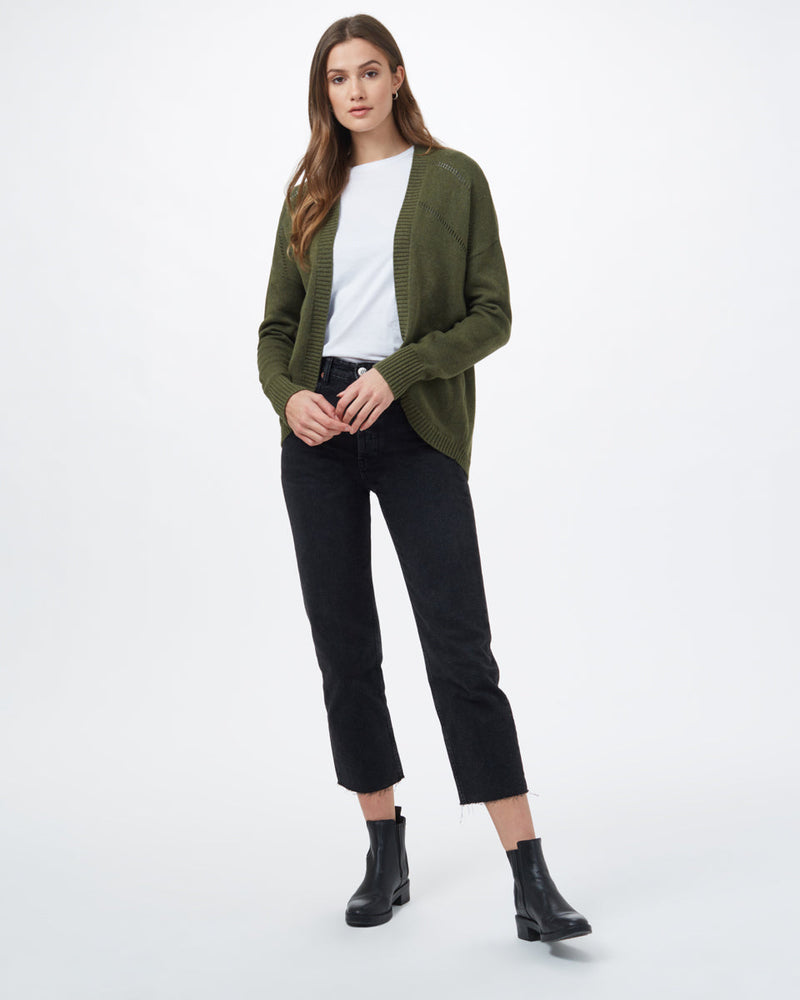 Green Women's Organic Cotton Knit Cardigan