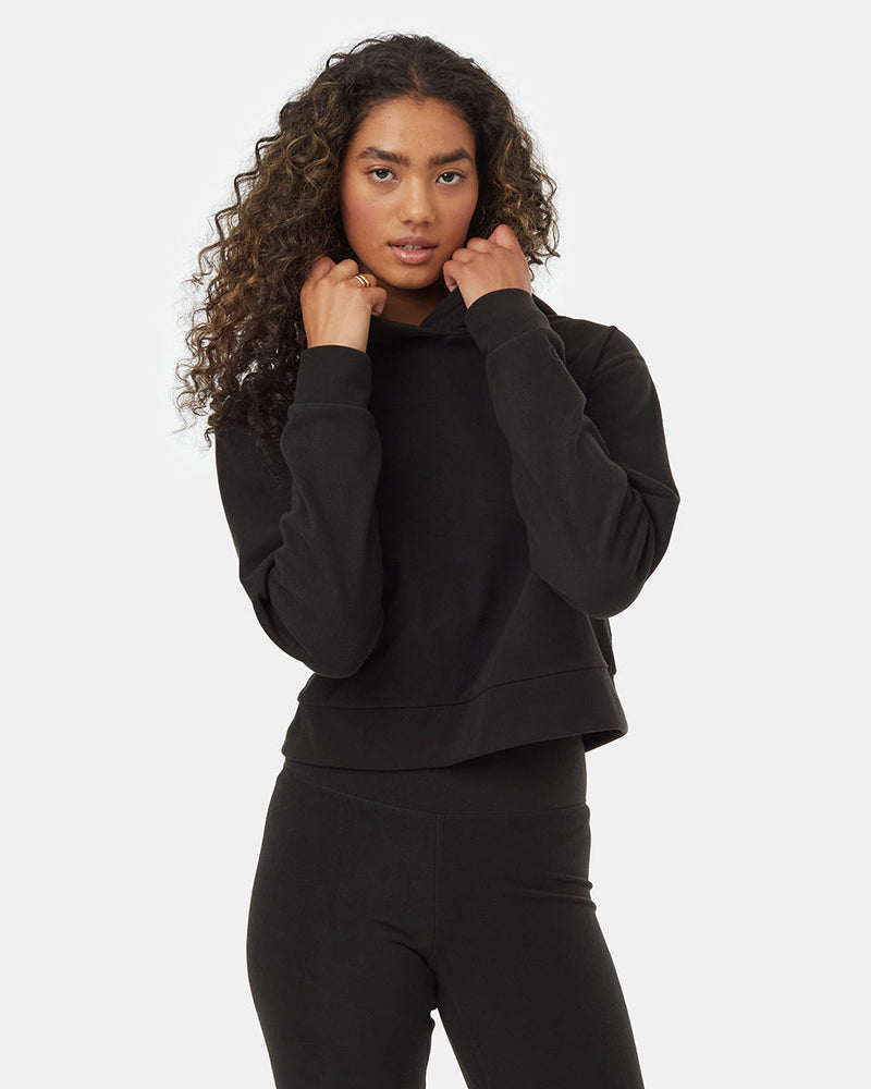 Women's Recycled Polyester Cropped Hooded Pullover