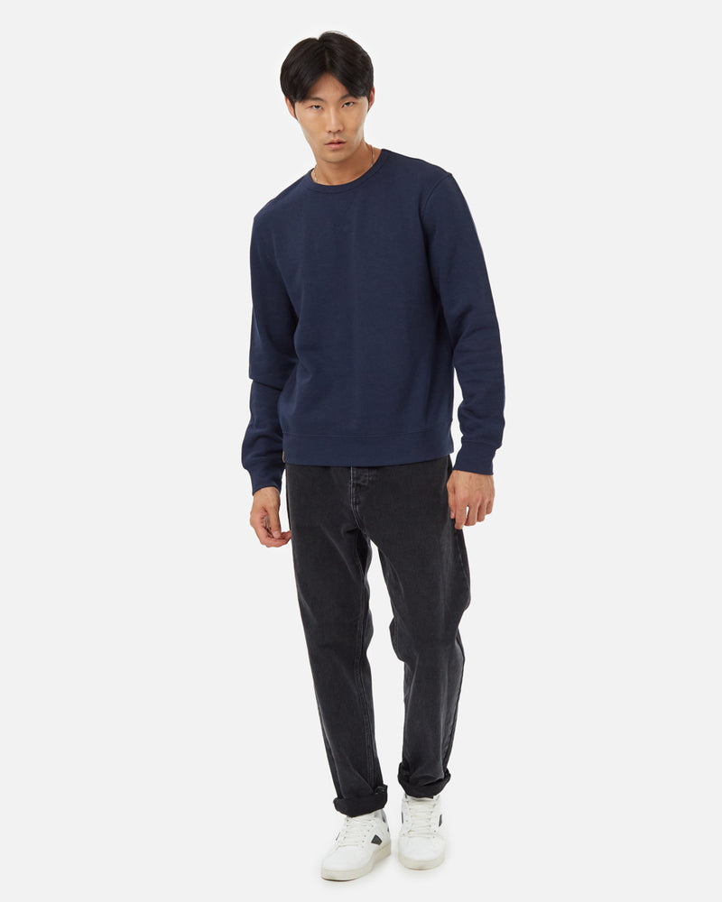 Blue Men's Organic Cotton Crewneck Pullover