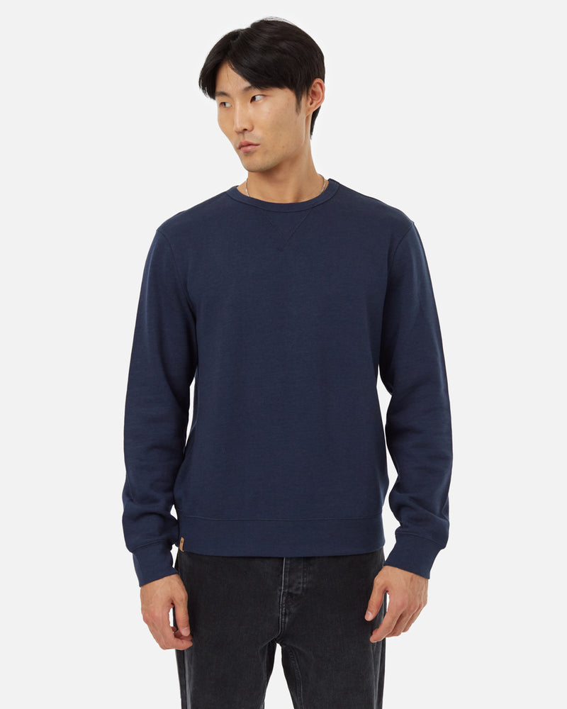 Blue Men's Organic Cotton Crewneck Pullover