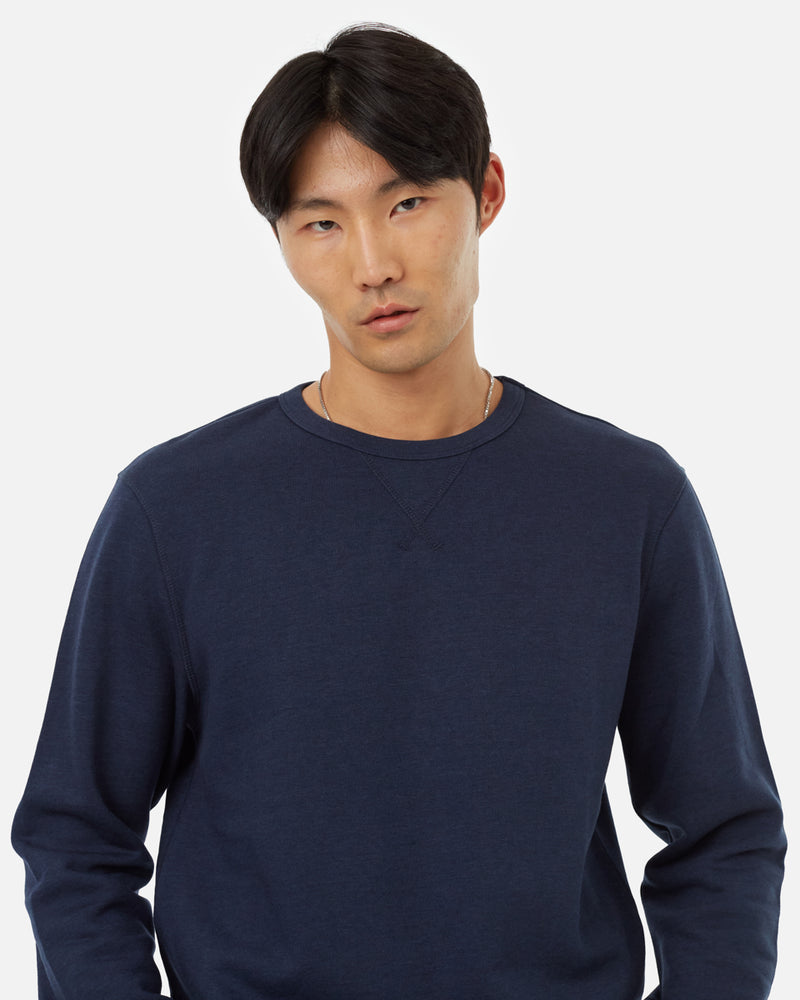 Blue Men's Organic Cotton Crewneck Pullover