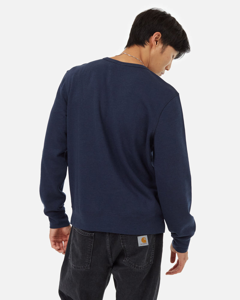 Blue Men's Organic Cotton Crewneck Pullover