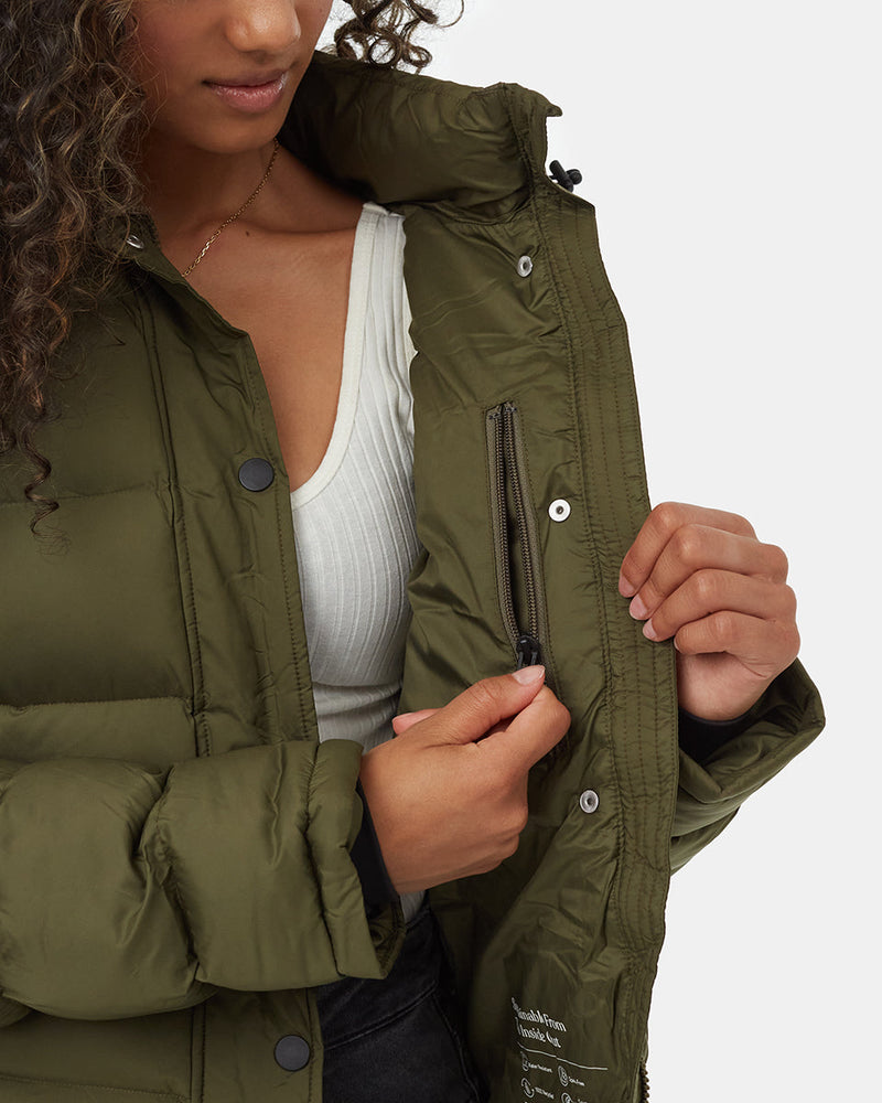 Water-Resistant Mid-Length Puffer Jacket