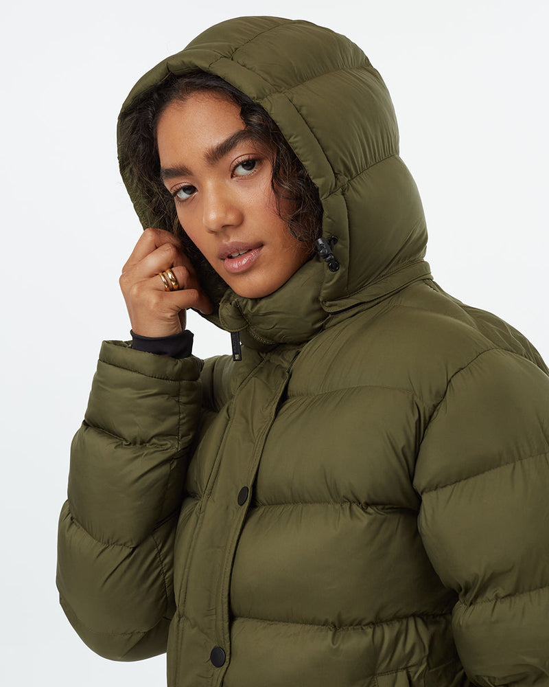 Water-Resistant Mid-Length Puffer Jacket