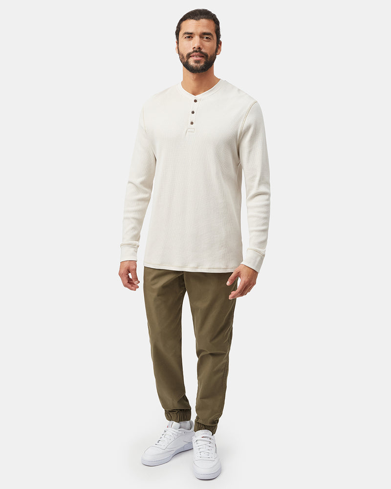 Men's Button Waffle Knit Longsleeve Shirt