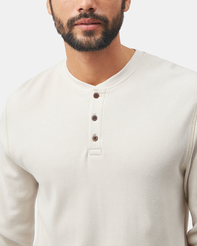 Men's Button Waffle Knit Longsleeve Shirt