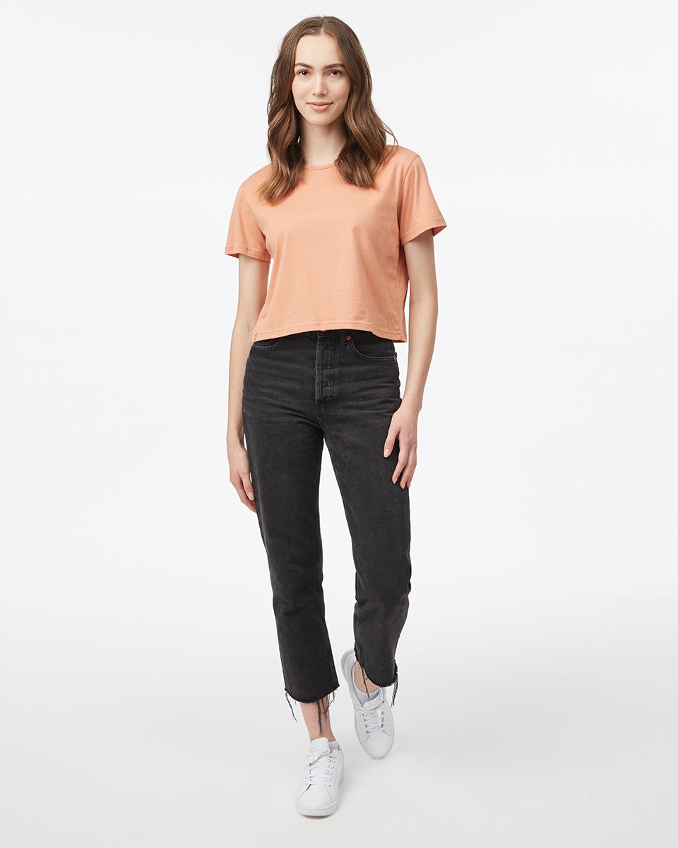 Cropped basic tee top